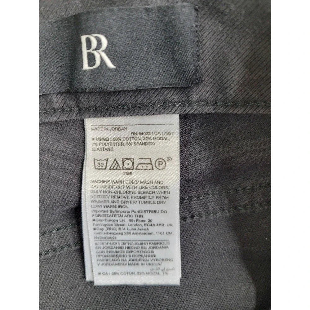 Banana Republic Slim Fit Chino Pants Mens 31x30 Charcoal Gray Stretch Comfort